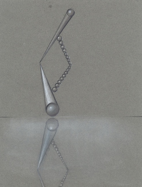 Pantograph sketched on gray paper
